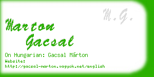 marton gacsal business card